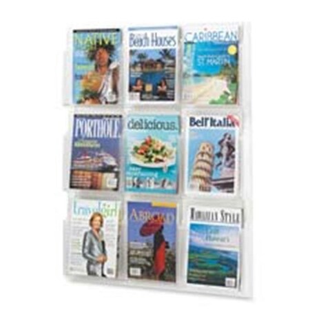Safco Safco Products Company SAF5603CL Magazine Display Rack- 9 Pockets- 30in.x2in.x36-.88in.- Clear SAF5603CL